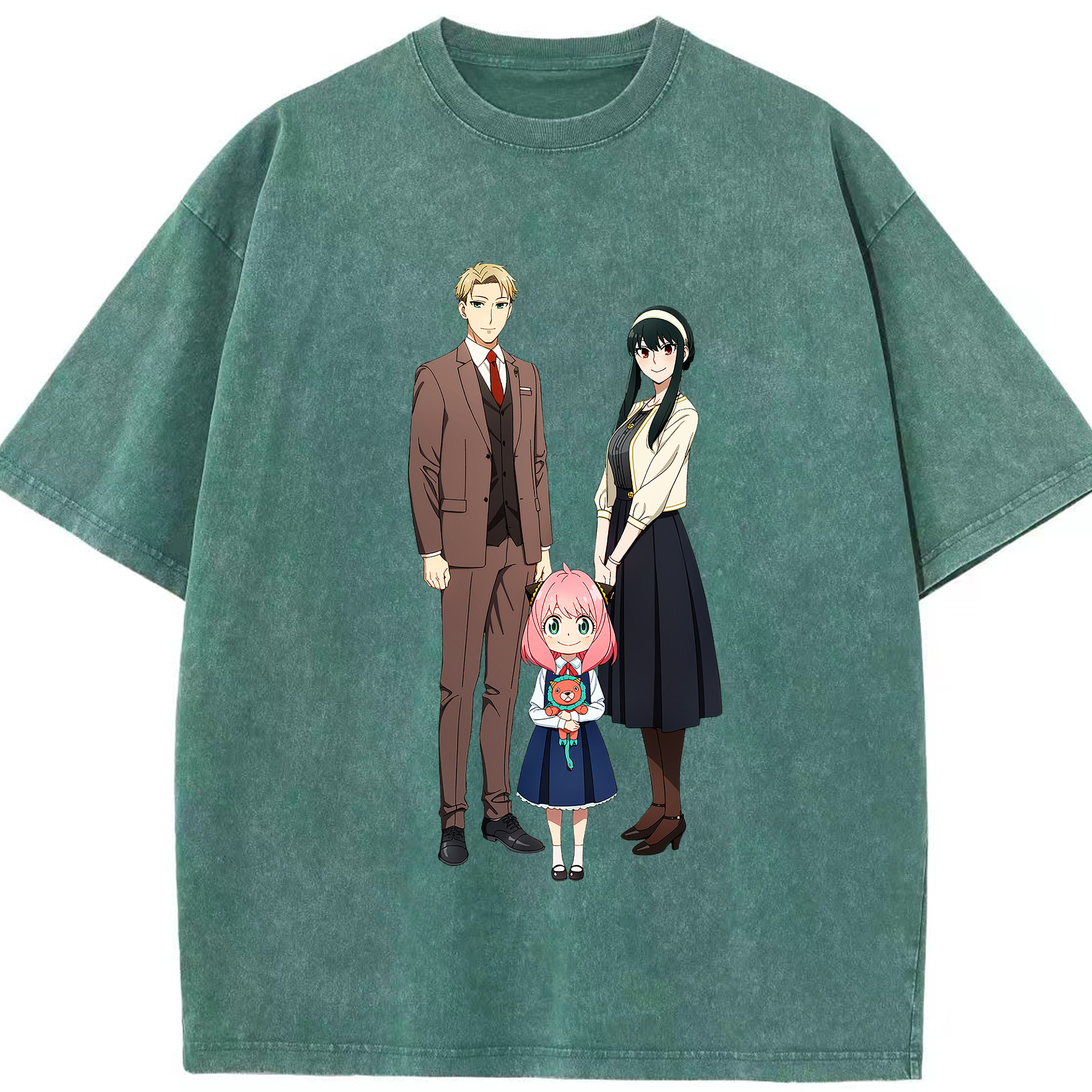 （画像用） SPY×FAMILY间谍家家酒 綿100% ヴィンテージ風 半袖Tシャツ（フロントプリント）